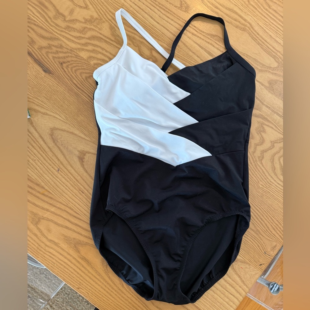 Lands' End Black and White Swimsuit